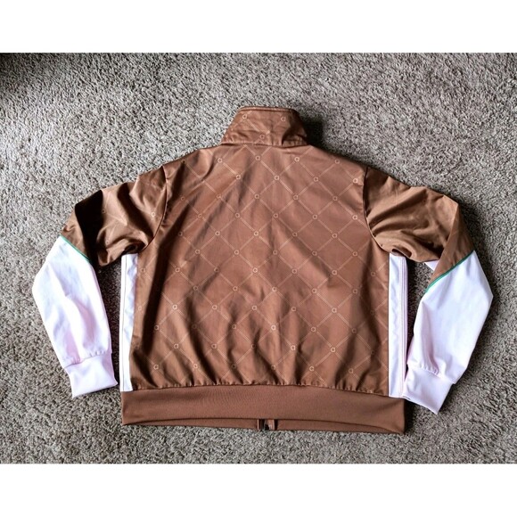 Adidas Originals  Retro Luxury Track Jacket Women's 1X Brown Pink Monogram Print - Picture 5 of 7